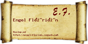 Engel Flórián névjegykártya